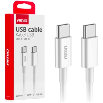 Telefona lādēšanas vads balts 60W 2m USB typeC - U