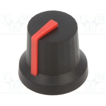 Knob; with pointer; rubber,plastic; Øshaft: 6mm; Ø