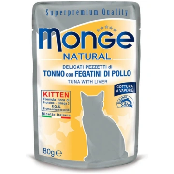Monge Natural pouches Kitten Tuna in Jelly with Ch