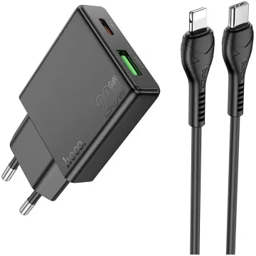 Phone charger Hoco Slim USB A + USB C QC3.0 PD 3A 