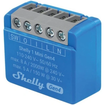 Shelly 1 Mini Gen4 Wifi Relay, 2 gab. - Gudra vadī