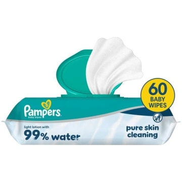 Pampers Aqua mitrās salvetes zīdaiņiem, 60 salvete