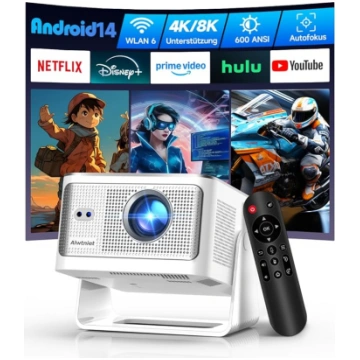 Alwtniet Mini projektors 4K 8K, Full HD 1080P vied