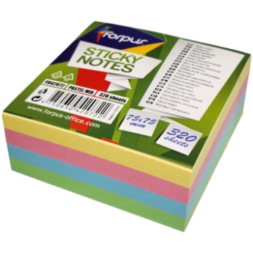 Sticky Notes Forpus, 75x75mm, Mix of 4 pastel colo