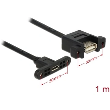 Delock Cable USB 2.0 Micro-B female panel-mount > 