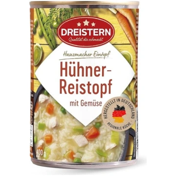 DREISTERN vistas rīsu zupa, 400 g, ar vistas gaļu