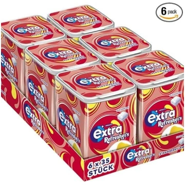 Extra Refreshers bezcukura košļājamā gumija, zemeņ