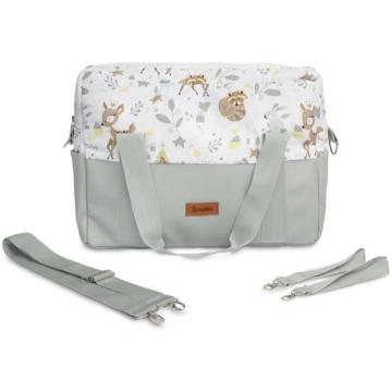 Sensillo ECO LEATHER stroller BAG WHITE FOREST ADV