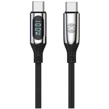 Forever LCD kabelis USB-C - USB-C 1,0 m 100W melns