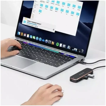 USAMS Hub 2xUSB/USB-C/HDMI/Micro SD+SD black SJ575
