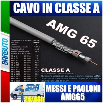 5 METRI DI CAVO TV E SAT AMG65 Messi E Paoloni Dia