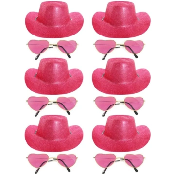 Glitter Cowboy cepure un brilles piederumu komplek
