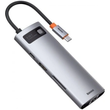 Hub 8in1 Baseus Metal Gleam Series, USB-C to 3x US
