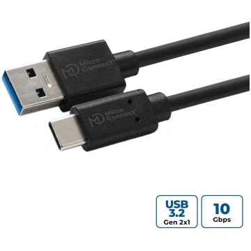 MicroConnect USB C-A 3.2 Gen 2 cable 1m, USB-C Gen