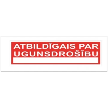 Uzlīme ""Atbildīgais par ugunsdrošību"" 5x18cm
