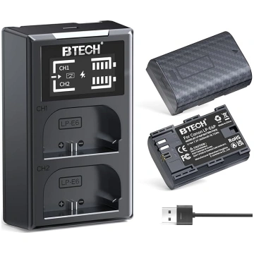 BTECH LP-E6P akumulators 2600 mAh, 2 gab. komplekt