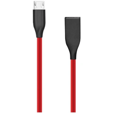 Silikona kabelis USB-Micro USB (sarkans, 1 m) EXTR