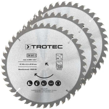 Zāģa ripas kokam 190x20x2.2 40zobi 3gab. Trotec