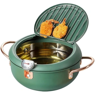 Tempura nerūsējošā tērauda panna ar termometru, vā