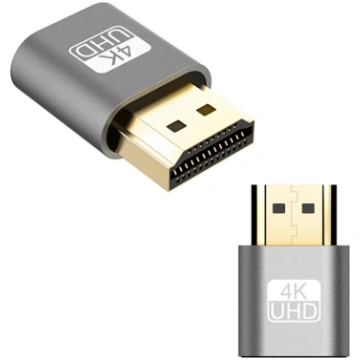 HDMI monitora emulators adapteris 4K, pelēks