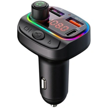 Regulējams krāsu FM Bluetooth modulators ar 2 USB 