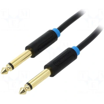 Cable | Jack 6,3mm 2pin plug,both sides | 0.5m | b