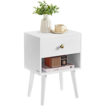 VASAGLE Bedside Table with Drawer and Open Shelf,