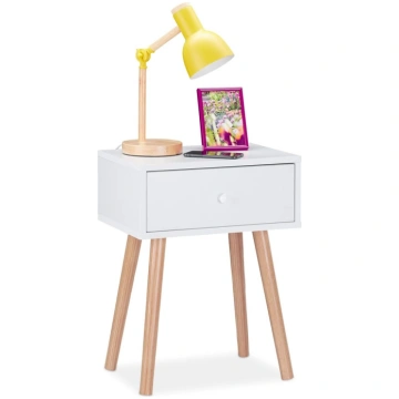 Relaxdays Bedside Table Scandinavian Retro Bedside