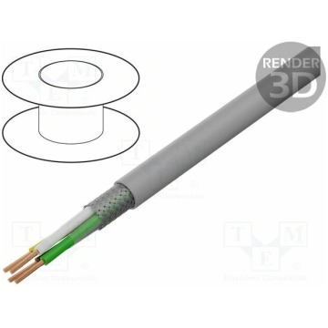Wire; LiY-CY; 3x0.25mm2; shielded,tinned copper br