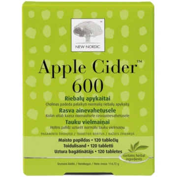 NEW NORDIC Apple Cider 600mg tabletes N120