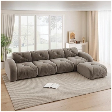 Boneless Couch, Modular Sofa, L Sofa with Sleep Fu