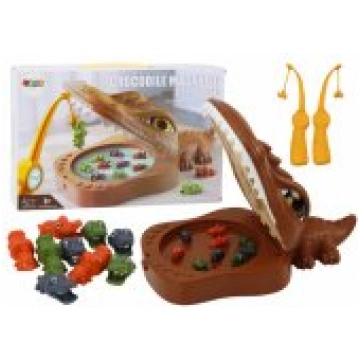 LEAN Toys Crocodile Fishing Game Magnetic Brown Cr