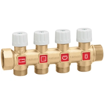 Ūdensapgādes kolektors ar noslēgvārstiem 3/4"", 3-