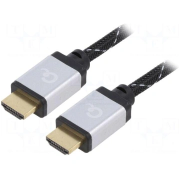 Cable | HDMI plug,both sides | textile | 2m | blac