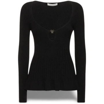Black Ribbed Top - 38