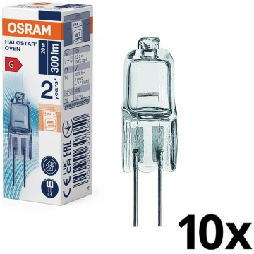 Komplekts 10x cepeškrāsns spuldzes HALOSTAR G4/20W
