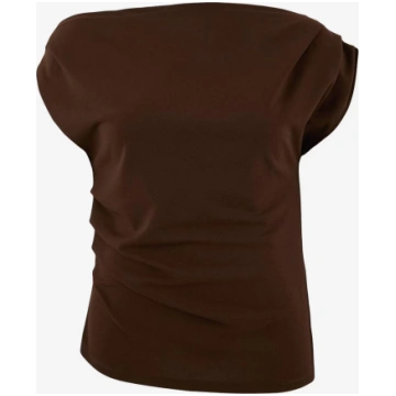 Trendyol Curve T-Krekls (brūns, 5XL)
