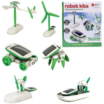 Rotaļu robots, komplekts Solar 6in1, balta krās./z