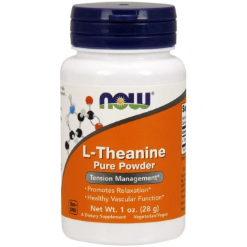 NOW Foods L-teanīns, tīrs pulveris - 28 grami