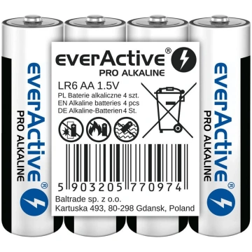 BATERIJAS LR6/AA PRO AL KALINE SHRINK 4 GAB everAc