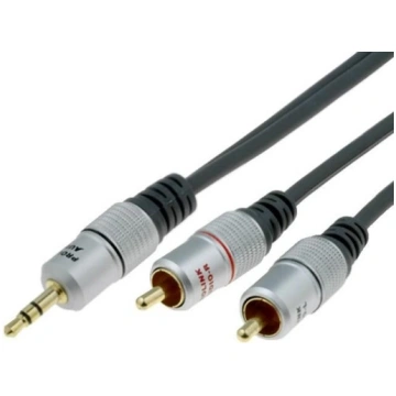 ; Cable; Jack 3.5mm plug,RCA plug x2; 10m; black; 