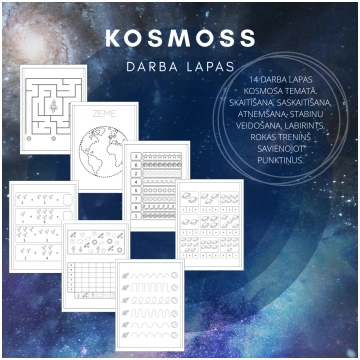 Kosmoss darba lapas - Mācību materiāli 3-5 gadi