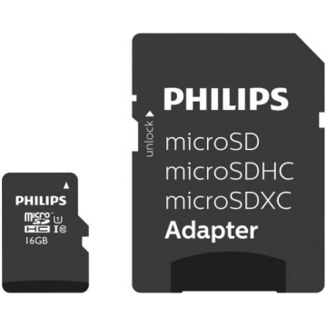 Philips MicroSDHC 16GB class 10/UHS 1 + Adapter FM