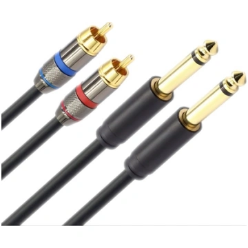 Kabel Mozos Jack 6.3mm - RCA (Cinch) x2 3m czarny 