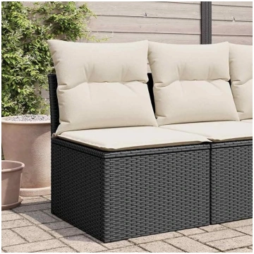 Homgoday Garden Sofa without Armrests with Black P