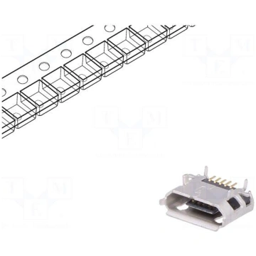 Socket | USB B micro | on PCBs | SMT,THT | PIN: 5 
