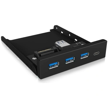 ICY BOX IB-HUB1418-i3, front panel (black, 3x USB 