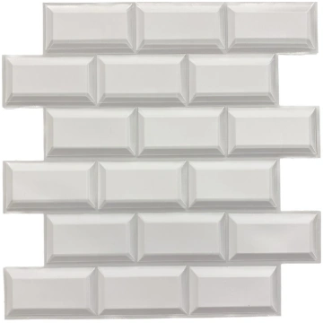 Panelis PVC 3D GD30x30cm komp.4gab (Balta fliz. ) 