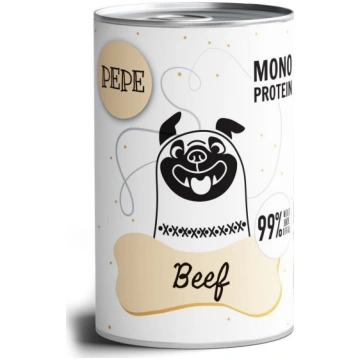 Paka Zwierzaka Mitrā Barība Pepe Mono Protein Beef