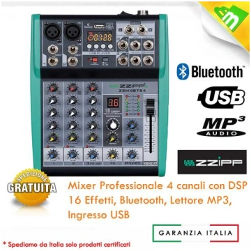 MIXER AUDIO 4 CANALI PROFESSIONALE CON BLUETOOTH U
